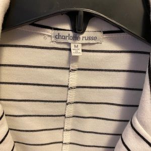 Charlotte Russe black and white striped blazer.
